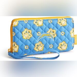 Vera Bradley x NFL Football Los Angeles Chargers Blue Yellow Wristlet Wallet NWT